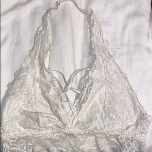 Adjustable White Lace Halter